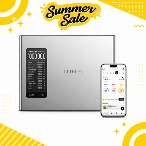 Ultrean AI Smart Food Nutrition Scale Electronic Calorie Counter for Diet Management & Fitness One-Touch Scan for Comprehensive Nutrient Data Accurate Calorie Tracking with Sleek Compact Stainless-Steel Design, Food Scale, Kitchen Gadgets