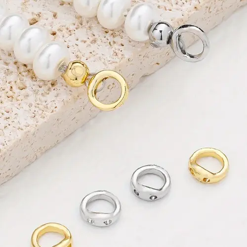 20pcs Double Hole Round Connectors, Gold Copper, High-Quality Jewelry Findings for Bracelet, Necklace, Earrings, DIY Jewelry Assembly, DIY Jewelry Accessories, Jewelry Making Supplies, Accessories for Beading