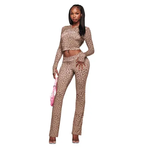 BLARE TRACKPANT - MOCHA LEOPARD