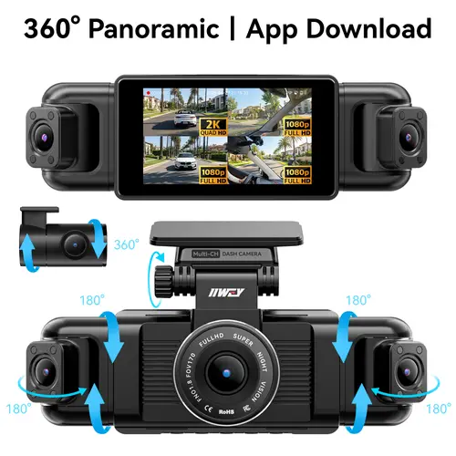 【SummerVibes】360° View N5 4 Channels Dash Cam 080P Front & Rear 8 IR Lamps Night Vision 5G WiFi APP Control G-Sensor Parking Mode 128GB SD Card Included side  camera gift