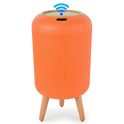 Pukomc Plastic PVC Automatic Trash Bin - Cylindrical, Smart Induction, Waterproof, Multi-Functional, Eco-Friendly, Durable Single Unit for Bathroom-Safe Use, Wardrobe, Study, Pink Home Supplies Bin for Bedroom Clutter Fix