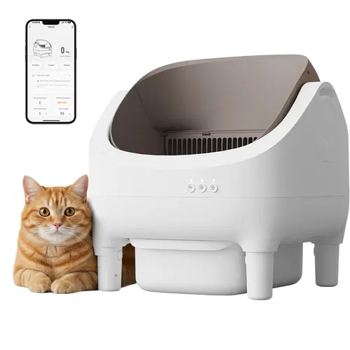 Warcat Automatic Open-Top Cat Litter Box, App Control & Safety Sensors, 15L Waste Bin for Multi-Cat #tiktokshopbacktoschool #sohochic