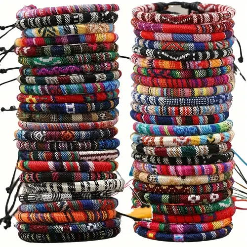 36-Pack Friendship Bracelets, Handmade Boho Style Woven Polyester Colorblock String, Unisex Daily Stacking Arm Candy Accessories, Beautiful Bracelets, Assorted Mixed Bracelets & Bangles