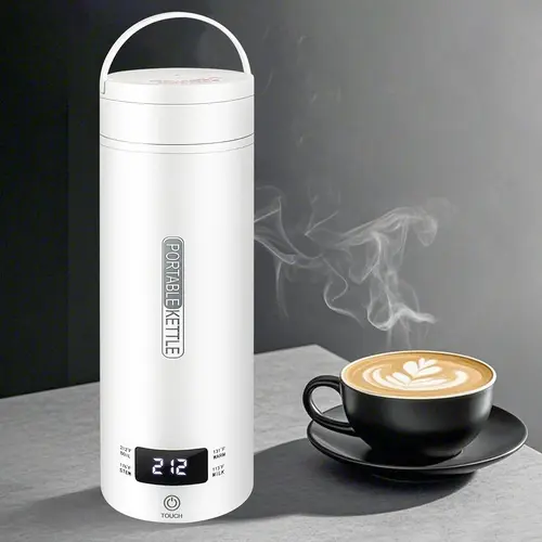 Portable 110V Electric Kettle (Plug-in Version) - 19 fl oz Mini Water Heater with 4 Temperature Controls, Compact Fast-Heating Appliance for RV, Dorm Rooms, Home Kitchen Tea & Coffee Prep, ABS Construction