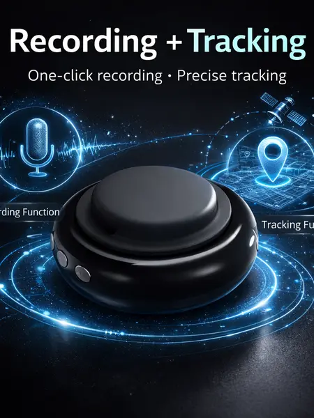 Global GPS Tracker & Ai Recorder - Advanced GPS Tracking Device with High-Quality Audio Recording Features,One-Touch Recording and Accurate tracking,Strong Magnetic,Record continuously for 96 hours and Track for 1 year,For IOS and Android