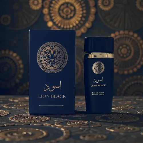 Lion Black Eau De Parfum for Men, 100ml/3.4 fl.oz Masculine Fragrance with Deep Smoky Woods, Rich Spices & Citrus Notes, Intense Scent for the Modern Strong, Stylish Individual, Citrus Men's Fragrance, Intense Men's Fragrance
