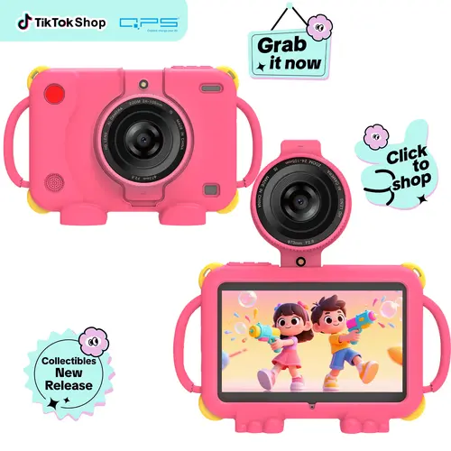 [back to school]PEICHENG 7in Unisex Kids Learning Tablet - 8GB (3+5) RAM, 32GB ROM, Supports 1TB MicroSD, Compact Tablets, Protective Silicon Case, Touchscreen, Front-Facing Camera, Back to School Gift,back to school,back to school haul