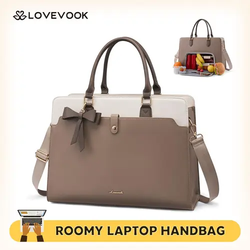 LOVEVOOK  17.3'' Laptop Lunch Tote Bag for Women, Work Bag with Insulated Lunch Compartment 17.3 Inch 2 in 1 Lunch Tote Large Capacity Handbag Briefcase for Work, Teacher, Nurse, Office, Collage, Casual. TikTokShopBackToSchool