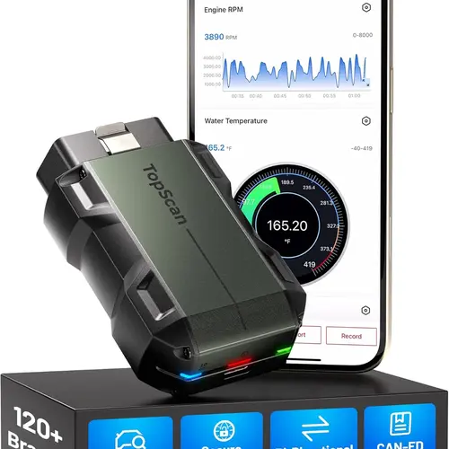 TOPDON Topscan Master OBD2 Scanner Bluetooth, Wireless Bidirectional Scan Tool, All System Diagnostic Tool for iOS & Android, 30+ Resets, FCA AutoAuth, CAN-FD/DoIP, Enhanced TopScan Car Code Reader