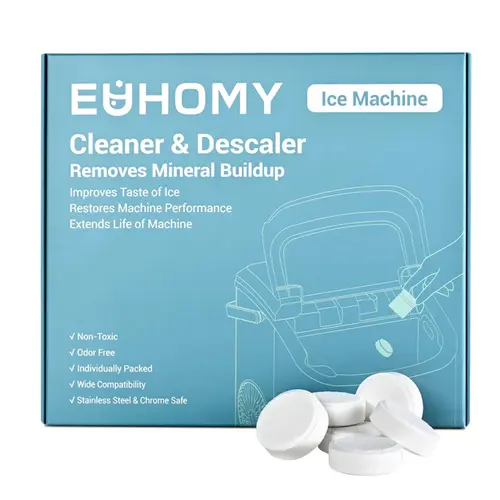 Euhomy Household Ice Maker Cleaners Tablets - 24 Count Stainless-Safe Deep Clean Cleaning Agent, Safe for Steel, Chrome & Nickel, Mix-Pour-Run Household Cleaning Supplies, Deep Clean Cleaner