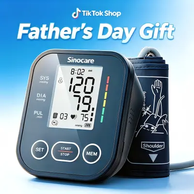 Sinocare Upper Arm Blood Pressure Monitor - Accurate Electric BP Machine with Ease of Use, 8.6"-16.5" Adjustable Cuff, Large Display, Dual User Mode, Posture Detection, Irregular Heartbeat Alert, Measurement Support, Black [dealsforyoudays]
