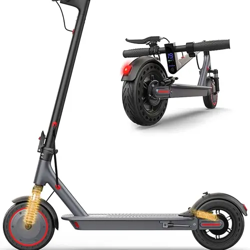 AOPO Motorized Scooter - 500W Brushless Motor, 10" Tires, 22 MPH, 21 Mi Range, Dual Suspension, Dual Brake Safety, APP Control, Folding Commuter Scooter for Campus & City Rides