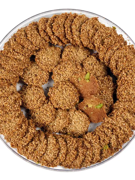 Eastanbul Barazek Cookies with Pistachio & Sesame, 12.35oz Traditional Middle Eastern Dessert, Crunchy Gourmet Cookie Gift Box, Relaxing Moments