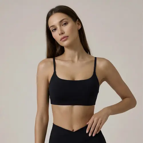 PAVOI ACTIVE Women's Low Square Neck Wireless Sports Bra - Customizable Breast Support, Adjustable Thin Straps, Removable Pads, FlexFlow, Breathable, All-Seasons, Gym Workouts Activewear