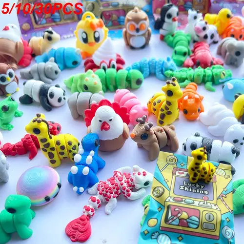 3D Printed Animal Blind Bag, Mystery Figurine Set (5/10/30PCS), Cute Collectible Figurines, Cute Collectible Miniatures for Fairy Garden, Dollhouse Decor & Birthday Gift