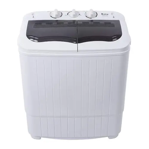 Ubesgoo Portable Washing Machine - 14.3 Lbs Compact Twin Tub 240W Corded Unit with Spin Dry System, US Standard Combo for Apartments, College Dorms, RVs