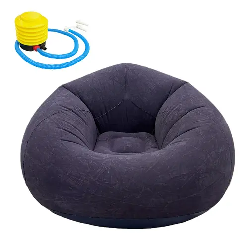 Blue Adult Inflatable Bean Bag Chair with Electric Pump, Indoor and Outdoor Use, Portable Lounger Sofa, Boneless Sofa for Movie Night, Camping, Living Room, Beanbag Lazy Sofa, Beanbag Couch
