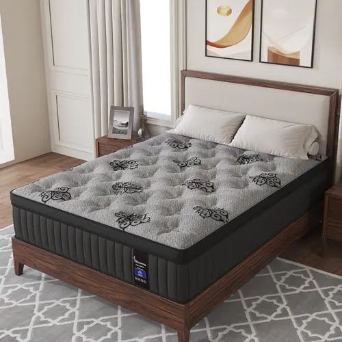 Twin Full Queen King Mattress in a Box, 9/10/12/14 Inch Hybrid Mattresses with Gel Memory Foam and Individually Pocket Innerspring Euro Top Medium Firm for Motion Isolation, Edge Support