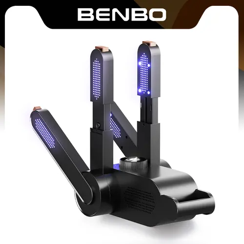 BENBO 4-Tube Warm Air Shoe & Glove Dryer with 99-Min Timer, Smart Panel, Detachable Adjustable Design, Toe-Reach Ports, Durable ABS+PP Material, Ozone Sanitization for Socks, Leather Shoes, Snow Boots, Workers