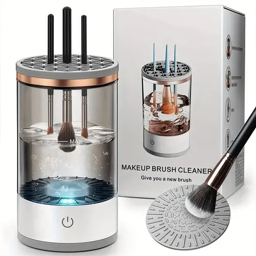 USB Electric Makeup Brush Cleaner, Automatic Makeup Brush Cleaning Tool, Home Beauty Tool, Fast & Efficient Deep Cleaning, Easy Clean Brush, Portable for Travel & Home Use, Cleansing, Makeup Brush Cleanser, Automatic Brush Washer