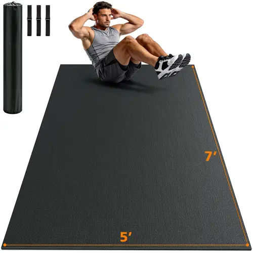 Bearbro Yoga Mat  7'x 5' Extra Wide Workout Mat for Men &  Women, Large Exercise Mats for Home Workout, Pilates & Floor Workout, Fitness mat,Black