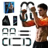 RENRUI Twister Arm Trainer - Unisex Strength Training Exercise Equipment with Adjustable Band, 5 Resistance Levels (40-130 lbs), Ergonomic Anti-Slip Grip Handles & Detachable Carry Bag for Home Chest & Arm Workouts, Home Gym