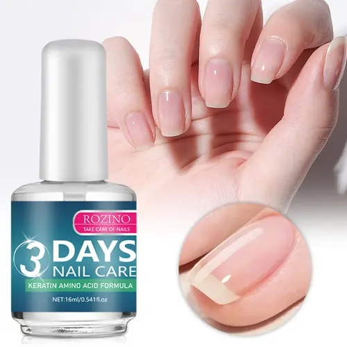 [3 bottles]ROZINO 3 Days Nail Care - Keratin Amino Acid Formula for Superior Nail Nourishment Manicure Treatment with High Brightness & Scratch Resistance 16ml, Moisturizer, Blend, Nail Strengthener Oil, Care Nail Strengtheners
