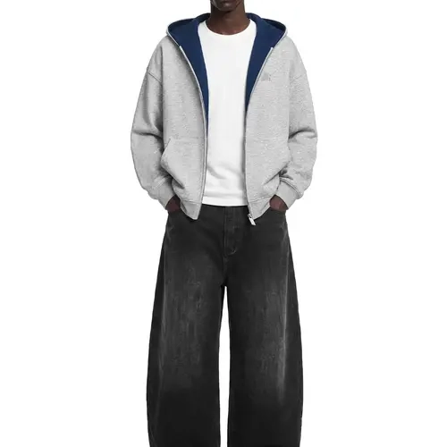 FDR Oversized Heavyweight Zip-Up Hoodie - Unisex Long Sleeve Plus-Size, Soft Thick Fabric with Contrast Hood Lining, Cute 2000s Clothes Streetwear for Thanksgiving Casual Fall Winter Wear