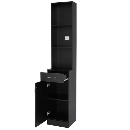 OmySalon Commercial Salon Equipment Storage Cabinet - Barber Hair Stylist Furniture with Lockable Drawer, 5 Compartments, Shelf, Durable MDF for Beauty Salon, Barbershop sohochic