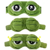 Cute 3D Frog Sleep Mask for Adults & Kids, Hypoallergenic Plush Cotton Eye Cover with Adjustable Strap - Light Blocking for Travel, Eye Mask