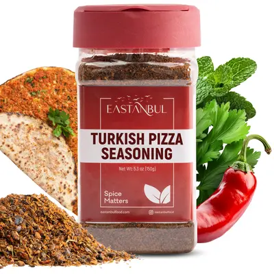 Eastanbul Turkish Pizza Seasoning, Turkish Lahmacun Pide Spice Blend, 5.3oz Flavor Meat