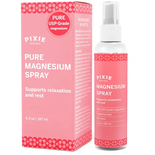 Pixie Pure Magnesium Oil Spray for Feet & Body – USP Grade Magnesium Chloride – Fast-Absorbing, Non-Toxic Topical Spray – Spa-Quality Muscle Support & Relief for Feminine Care (6.3 Ounce (Pack of 1))