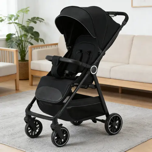 Lightweight Baby Stroller, All-Round Stroller for Babies 0-3 Years Old: One-Click Fold, Zippered Extended Sun Canopy, Only 11.68 lbs, Features Large Storage Basket,  Suitable for Travelling Folding Newborn Stroller Traveling Stroller