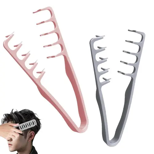 2-Pack Texturizing Combs for Textured Hair, Instant Root Lift & Volume for Men & Women, Durable ABS Plastic Grooming Comb (Gray & Pink), Hair Care Comb, Hair Styling Tools