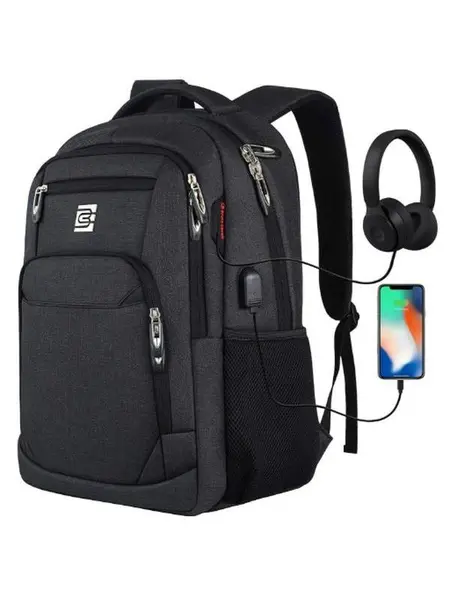 Bruno Cavalli Travel Laptop Backpack - Anti-Theft, Slim, Durable, Waterproof Computer Bag with Fixed Shoulder Strap, Fits 15.6 Inch Laptop for Men & Women (College, Business Travel Use),summerwins Traveling Bag