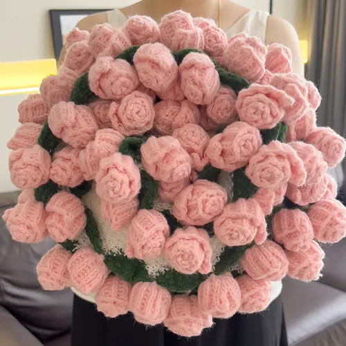 【Graduation Gift】Finished Flower Bouquet Blanket,Handmade Crochet Flower Blanket,Soft Knitted Throw Rose Blanket, Romantic Gift for Birthday Wedding Valentine's Day Mother's Day Christmas for Mom Girls and Sisters