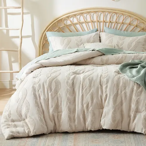 【Summer Sale Deals】Bedsure  Fluffy Comforter Set,  Luxury Jacquard Farmhouse Boho Soft Warm Bedding for Winter, 1 Comforter  and 2 Pillowcases