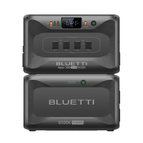 BLUETTI Apex 300 Portable Power Station & B500K Expansion Battery 7884.8Wh LFP 6 3840W AC Outlets 120V/240V Dual Voltage for Home RV Emergencies