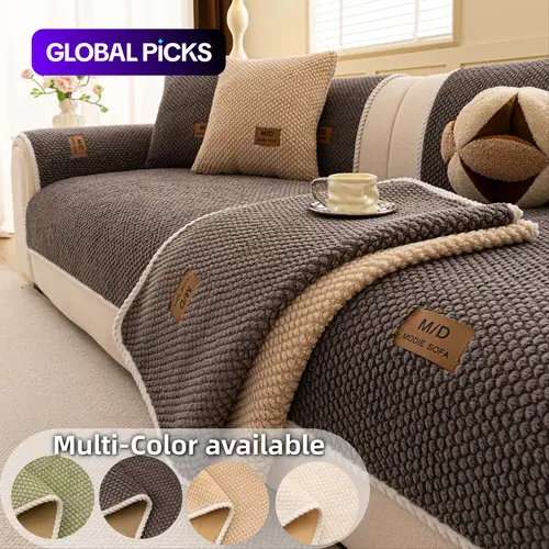 Luxury Thick Removable Couch Cover, 1 Count Soft Textured Seat Pad, Non-Slip Washable Universal Sofa Protector, Sectional Sofa Slipcovers, Pet-Friendly Modern Slipcover for Sectional, Loveseat and 3-Seater Couch #GLOBAL PICKS