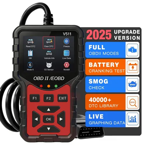 Professional Obd2 Scanner, Enhanced Engine Fault Code Reader and Reset Diagnostic Tool, 40000+ Dtc Query, for Mode 6/mode 8 Vehicles Since 2003