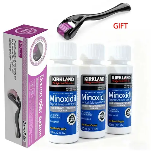 Kirkland Minoxidil 5% Hair Growth Solution, Haircare Balding Hair Loss Product - Men & Women, 3-Month Supply, Targets Pattern Baldness & Root Thinning, Balding Hair Loss Products,back to school