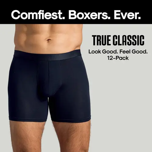 True Classic Men’s Boxer Briefs – Ultra-Soft Micromodal, No Ride Up Comfort, 3D Pouch Support, Multipack Essentials for Everyday Wear