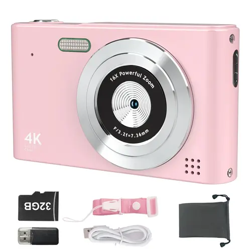 Entry-Level Compact Digital Camera, Portable HD Vlog Camera for Teens, Beginners, Fashion Bloggers, Travel, Family Gatherings, Selfie Camera