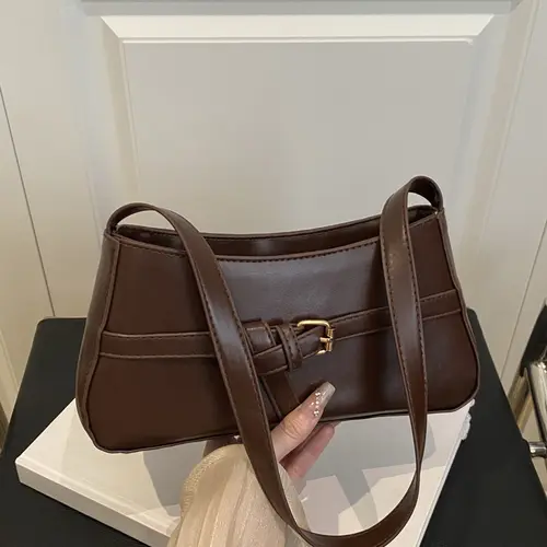 Elegant Retro Line Underarm Bag with Belt Design, Layered Fashionable Design, Casual Handbag Shoulder Bag, Fashion Crossbody Bags, Crossbody Clutch, Commuter Bag for Dates & Parties