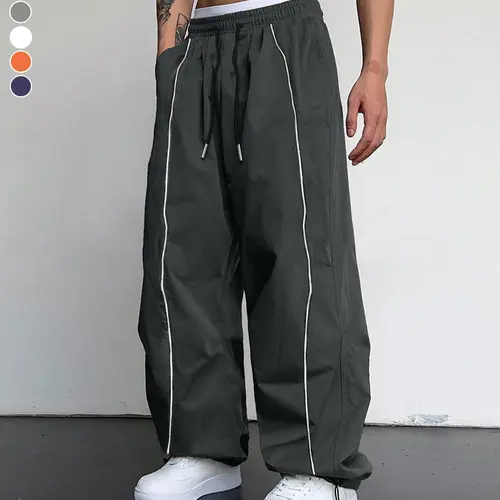 Men’s straight-leg black athletic pants with side stripes—fashionable and versatile, suitable for sports, casual wear, and everyday commuting, ideal for all seasons. Workout Jogger pantalones para hombre pants for men cargo pants for men