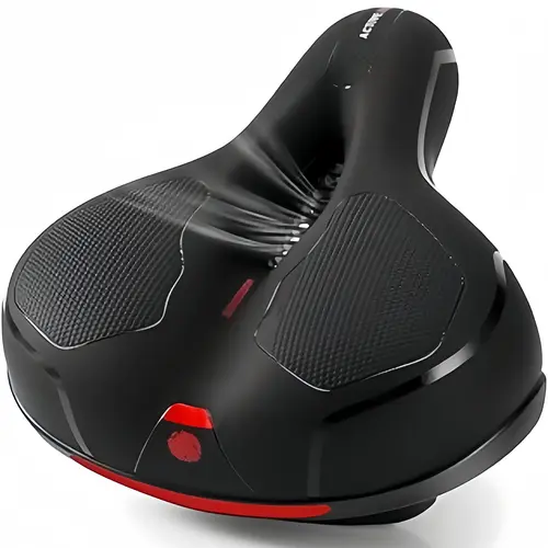 Wide Comfortable Bike Seat for Men & Women, Dual Shock Absorbing Ball Memory Foam Bicycle Saddle, Waterproof & Breathable Cushion for Road Bikes & More