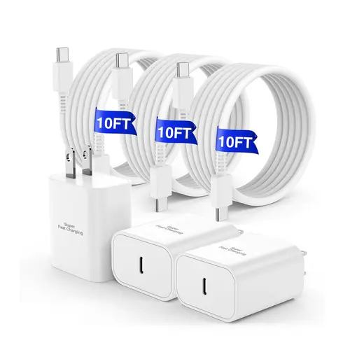 45W Super Fast Charger Type C, USB C Android Phone Charger Fast Charging Cord with 10ft Cable Compatible with Samsung Galaxy S25 Ultra/S25/S24/S23 Ultra/S22 Ultra/S20 Ultra/Note 10 Plus/Galaxy Tab S8