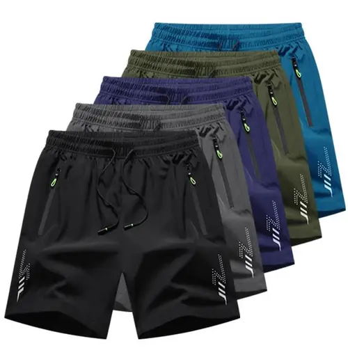 Men's Lightweight Athletic Shorts with Zipper Pockets and Adjustable Drawstring - Perfect for Gym, Running, Hiking, and Casual Wear