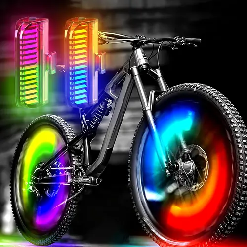 Rechargeable Bicycle Wheel Lights (2 Pack), Waterproof Spoke Lights, 7 Color Changing, Motion Sensor, Fits All Bike Wheels, Balance & Electric Bikes, Mtb Lights, Bicycle Accessories, Light For Bike