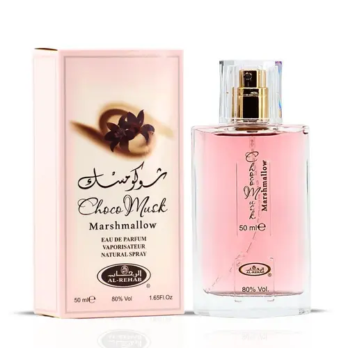 Women's Al-Rehab Choco Musk Marshmallow Eau de Parfum (50ml/1.65oz) - EDP Fragrance, Floral Arabian Fragrance, Floral Scents Perfume, Gourmand Scent with Strawberry, Marshmallow, Cocoa, Sweet Fluffy Long-Lasting Arabian Dessert Perfume